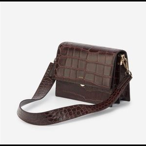 JW PEI mini flip bag - brown croc NWOT